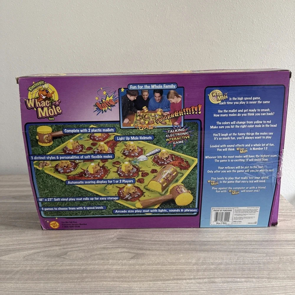 Vintage 1999 Toy Biz Electronic Whac-a-Mole Game Complete & Works!